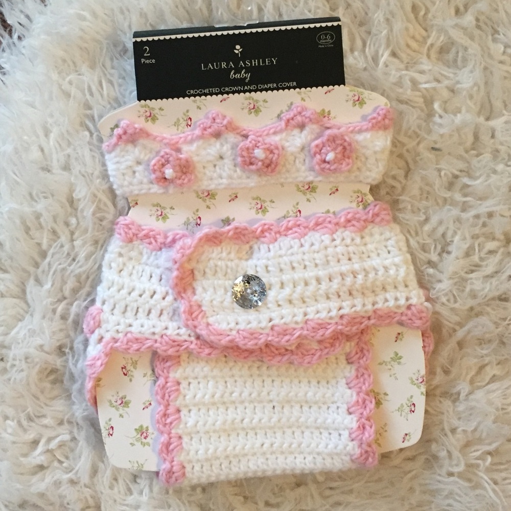 Crocheted Baby Crown & Diaper cover